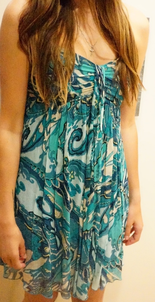 Silk flowy pattern dress